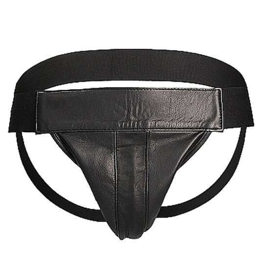Uomo Plain Front Jock Black - His Fetish