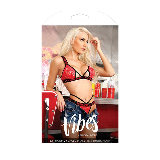 VIBES EXTRA SPICY Caged Bralette & Thong - Bras and Bra Sets