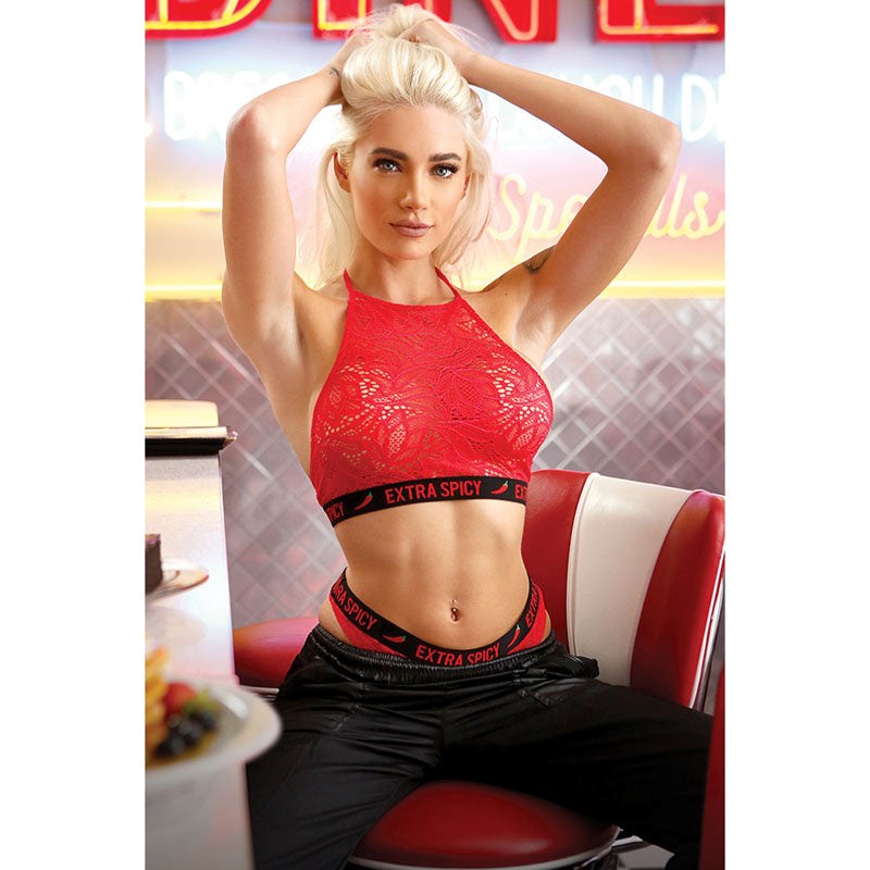 VIBES EXTRA SPICY Halter Bralette & Panty - - Bras and Bra Sets