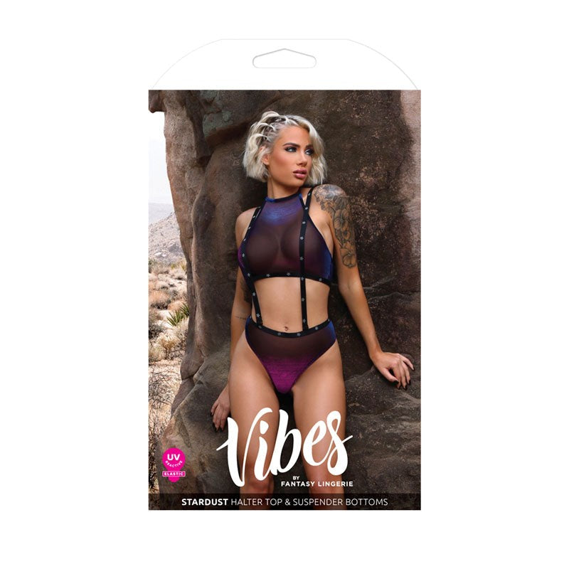 Vibes Plur Holographic Bralette, Hood & Panty - - Bras and Bra Sets