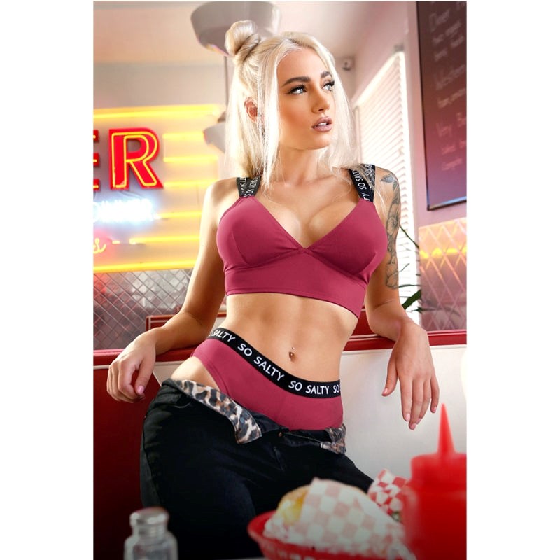 VIBES SO SALTY Longline Bra & Cheeky Panty - - Bras and Bra Sets