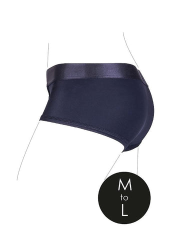 Vibrating Strap-on Brief - Black - Strap On Sextoys
