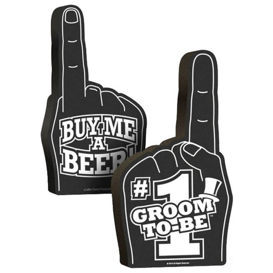 Groom-To-Be Foam Hand - Bachelorette and Bucks
