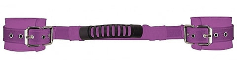 Adjustable Leather Handcuffs Purple - Cuffs and Restraints