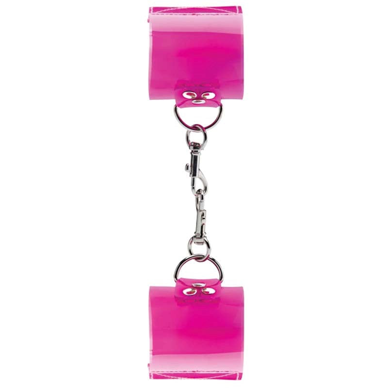 Bad Romance Pink Translucent Handcuffs - - Collars And Cuffs