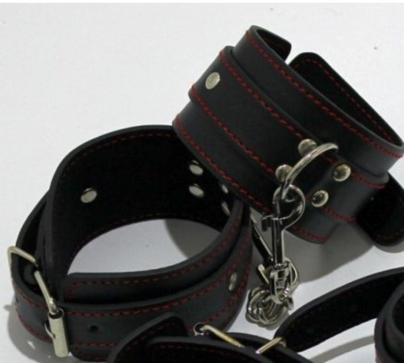 BDStyle Black Bondage Wrist and Ankle Restraints - - Collars And Cuffs