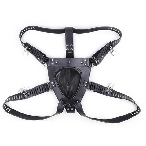 Faux Leather Male Chastity Pants - His Fetish