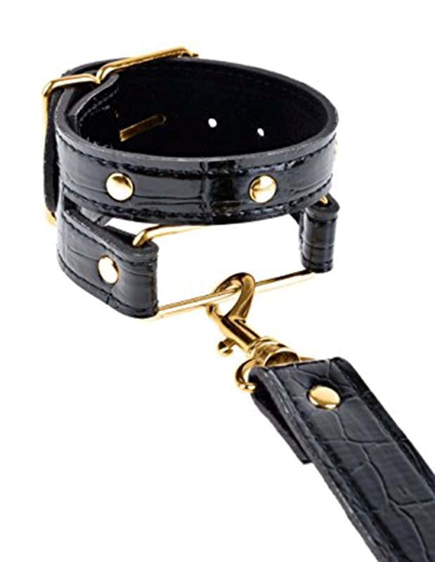 Fetish Fantasy Gold Bondage Collar and Leash - - Collars And Cuffs