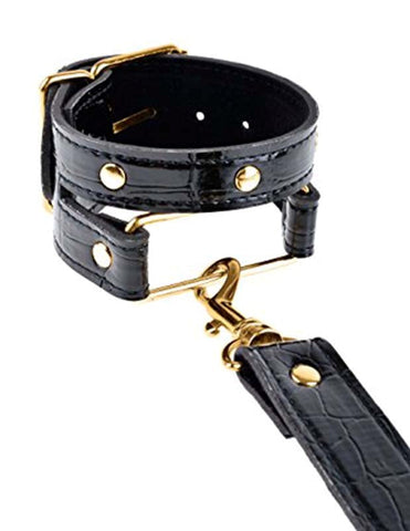 Fetish Fantasy Gold Bondage Collar and Leash Set - Collars and Leads