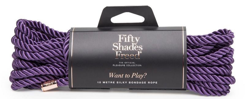 Fifty Shades Freed Want to Play 10m Silky Bondage Rope - - Collars And Cuffs