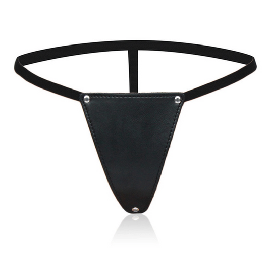 G-String Faux Leather Bikini Panty - Her Fetish
