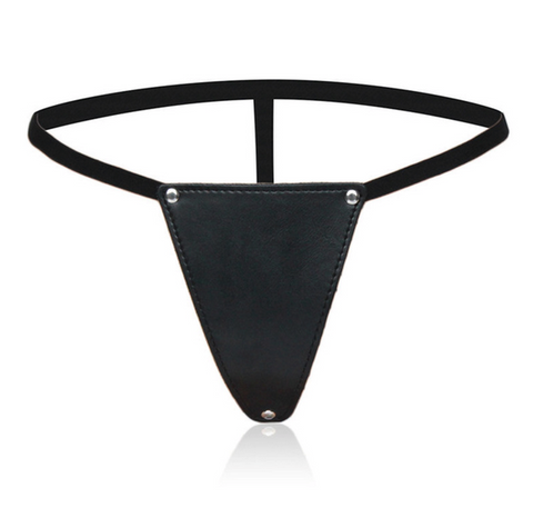 G-String Faux Leather Bikini Panty - Her Fetish