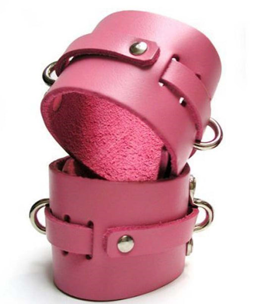 KinkLab Bound Leather Ankle Cuffs - Cuffs and Restraints