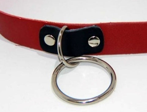 Kitty Red Collar with O Ring Heavy - Fancy Dress Ups