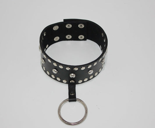 Mistress Leather Collar Studded - Collars and Leads