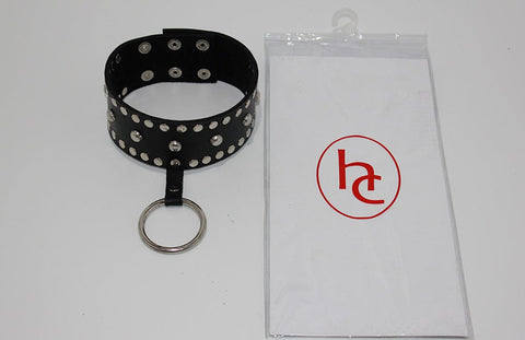 Mistress Leather Collar Studded - Collars and Leads
