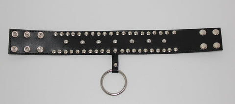 Mistress Leather Collar Studded - Collars and Leads