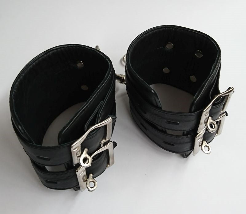 NY Bondage Club Leather Ankle Cuffs - - Collars And Cuffs