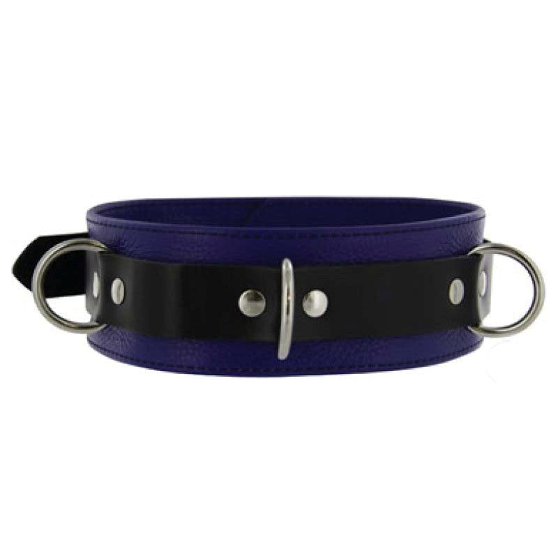 Purple Pleasures BDSM Collar with Studs O-Rings - - Collars And Cuffs