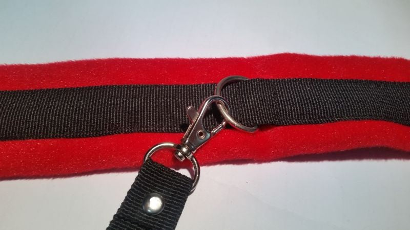 Red and Black Bondage Collar & Lead - - Collars And Cuffs