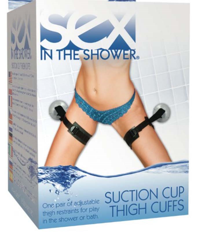 Sex In The Shower Thigh Cuffs With Suction Cups - - Collars And Cuffs