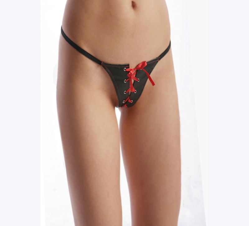 Sexy Panty With Red Silk Ties - - Collars And Cuffs