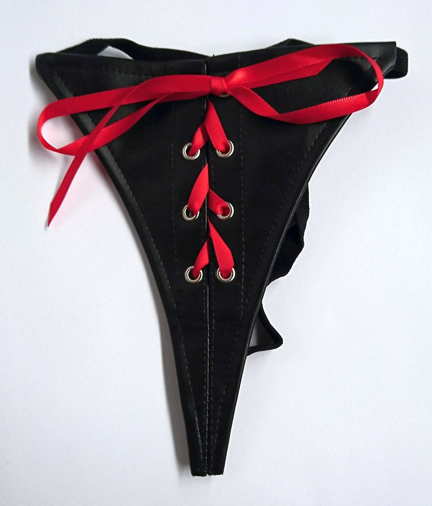 Sexy Panty With Red Silk Ties - - Collars And Cuffs