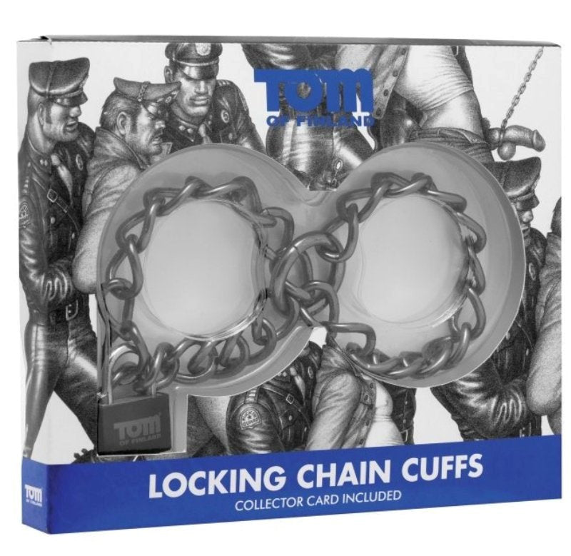 Tom of Finland Locking Chain Cuffs - - Collars And Cuffs