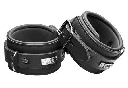 Tom of Finland Neoprene Ankle Cuffs with Lock - - Collars And Cuffs