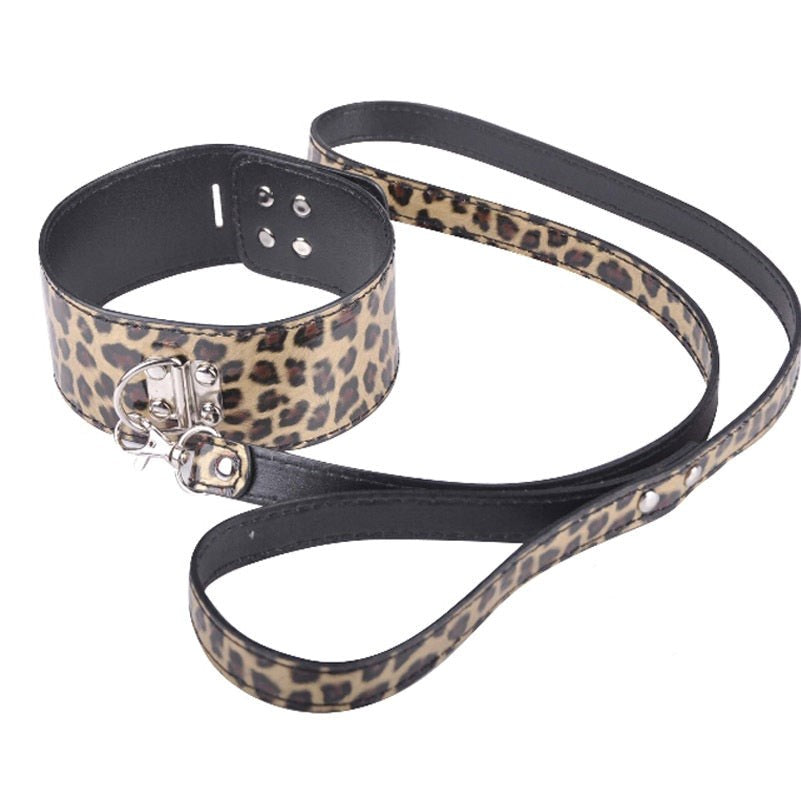 Wild Leopard Collar and Leash - - Collars And Cuffs