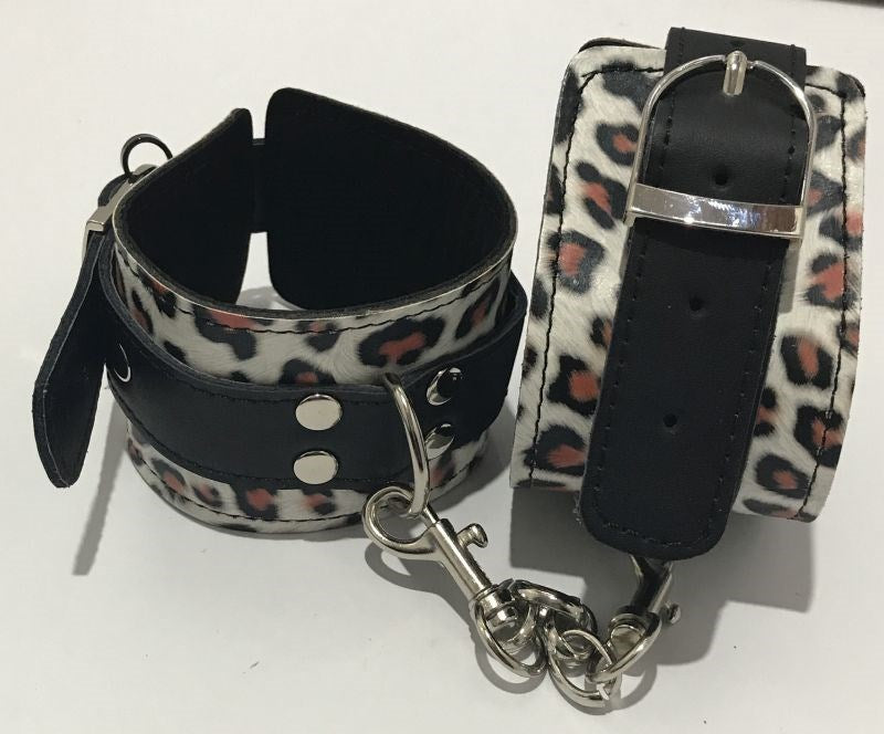 Wild Leopard Print Wrist Cuffs - - Collars And Cuffs