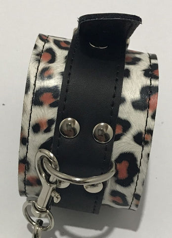 Hell's Couture Wild Leopard Print Wrist Cuffs - Unleash Your Inner Feline - Cuffs and Restraints