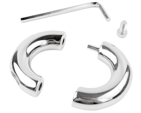 Oval Ball Stretcher In Steel - Cock Rings