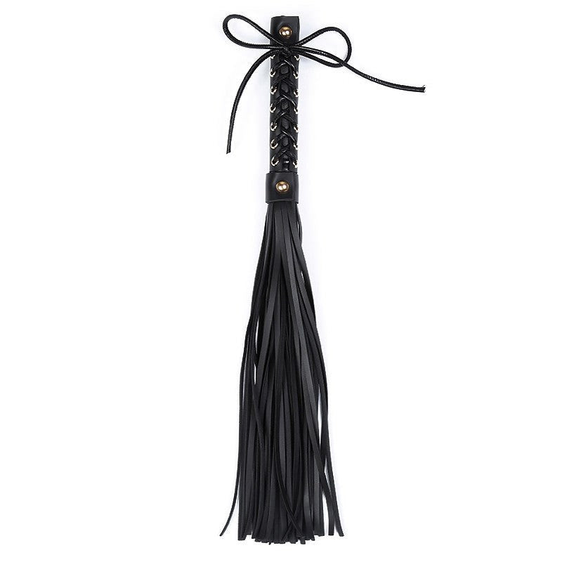 Unholy Whip With Bow Handle Leather Flogger - - Whips And Crops