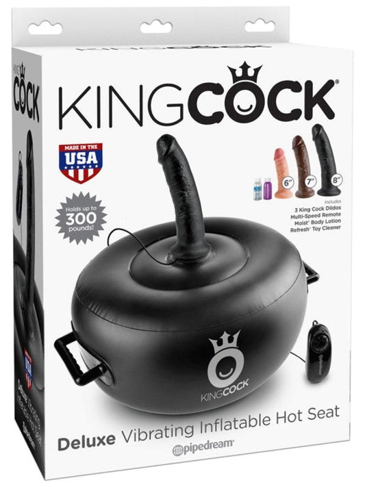 King Cock Deluxe Vibrating Inflatable Dildo Seat - Sex Machines