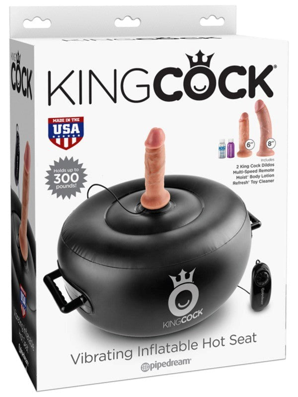 King Cock Vibrating Inflatable Hot Seat Black - - Sex Machines