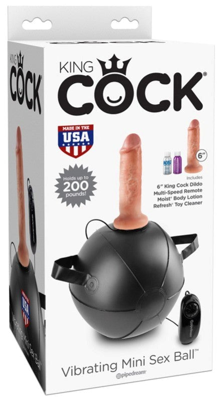 King Cock Vibrating Mini Sex Ball with 6 in. Flesh - - Sex Machines