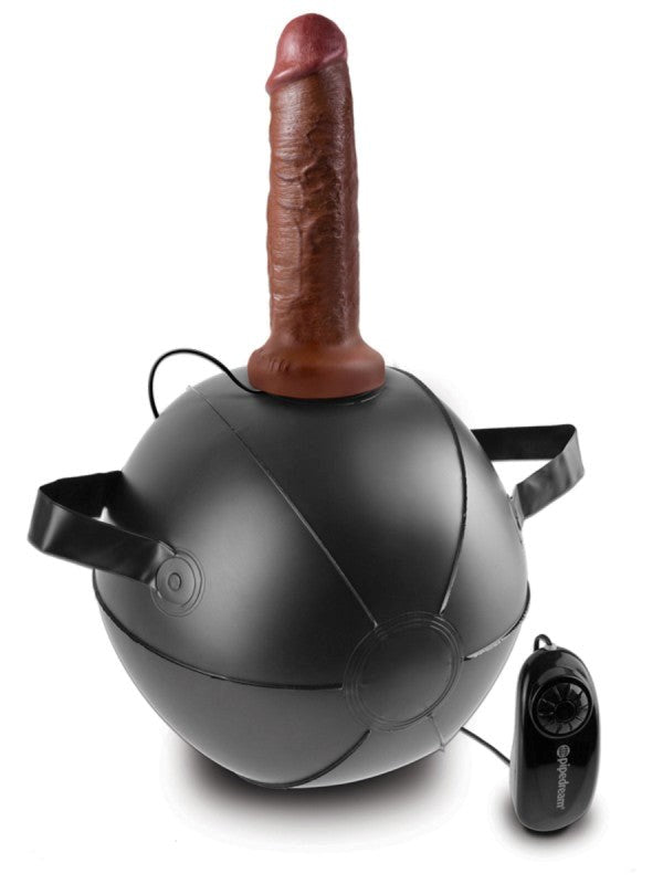 King Cock Vibrating Mini Sex Ball with 7 in. Brown - - Sex Machines