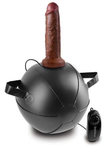 King Cock Vibrating Mini Sex Ball with 7 Inch Dong Brown - Sex Machines