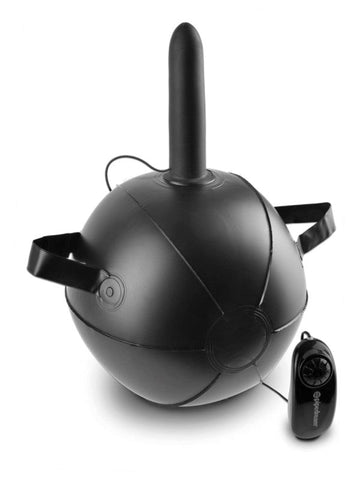 King Cock Vibrating Mini Sex Ball with 7 Inch Dong Brown - Sex Machines