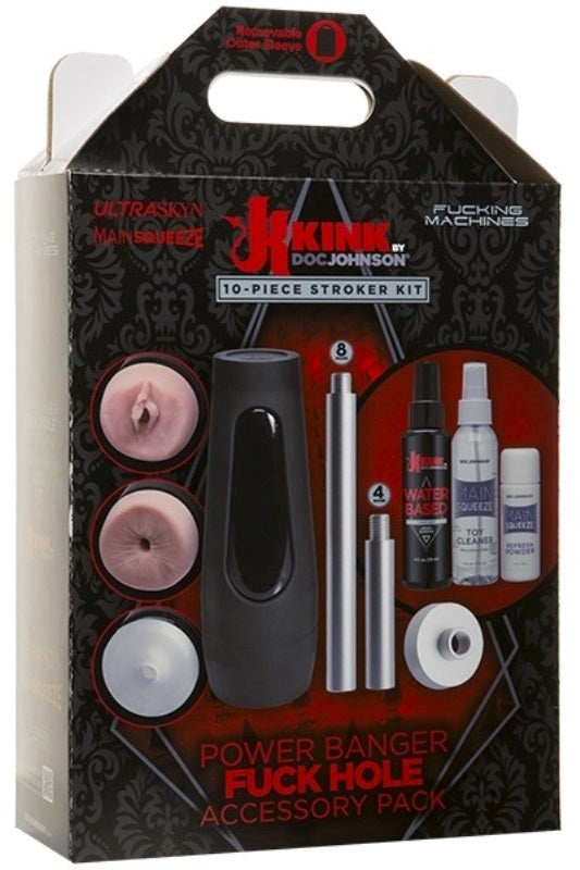 Kink Power Banger Fuck Hole Accessory Pack 10 piece Kit - - Sex Machines