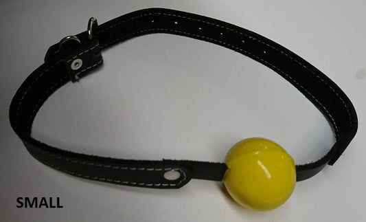Amour Bondage Gag & Yellow Rubber Ball - Bondage Gags and Bits