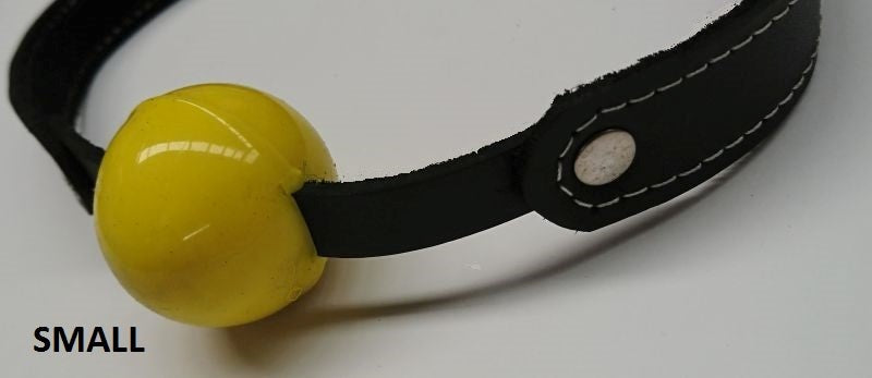 Amour Bondage Gag & Yellow Rubber Ball - - Bondage Gags and Bits