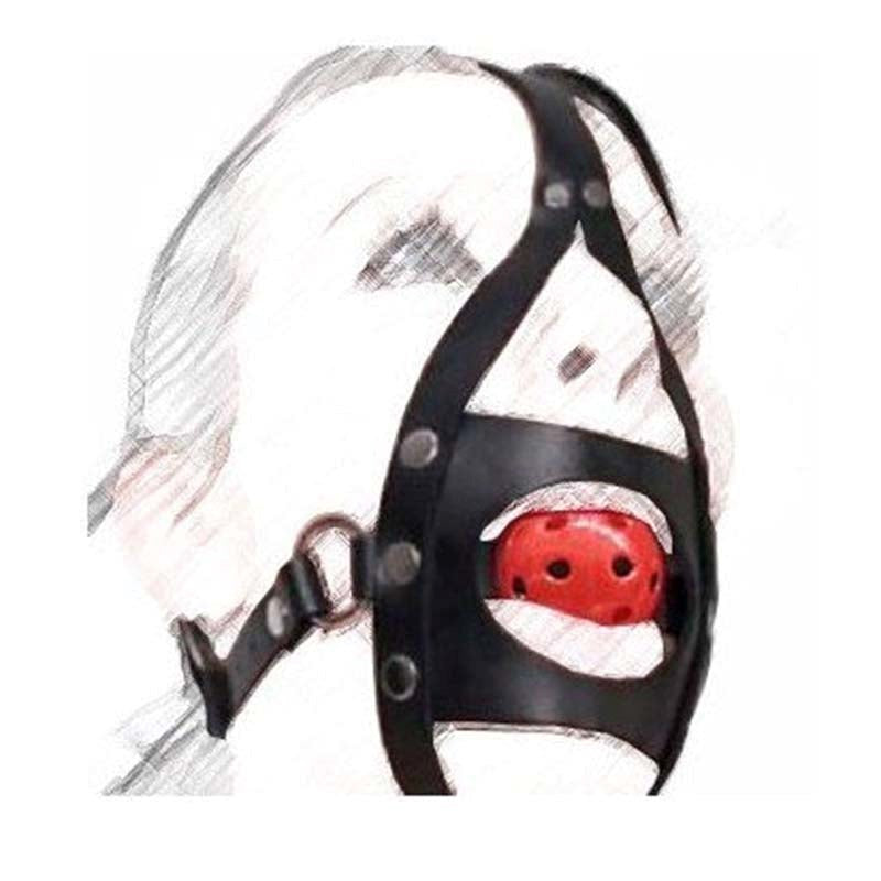 Ball Gag Head Harness - - Bondage Gags and Bits