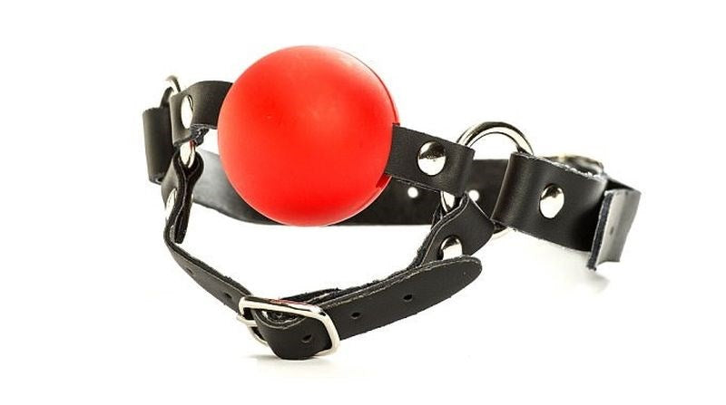 BDSM Ball Gag with Chin Strap Thin - - Bondage Gags and Bits