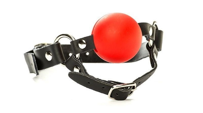 BDSM Ball Gag with Chin Strap Thin - - Bondage Gags and Bits