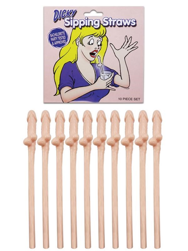 Dicky Sipping Bachelorette Party Straws (10 pack) - Bachelorette and Bucks