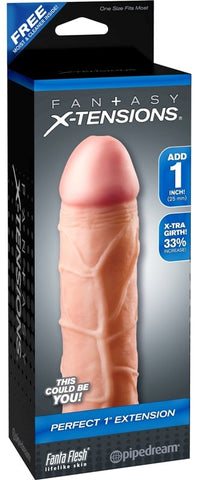 Fantasy X-Tensions Perfect Penis Extension Flesh - Penis Sleeves and Extenders
