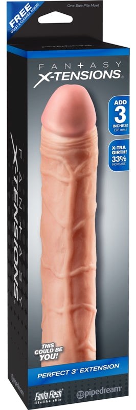 Fantasy X-Tensions Perfect Penis Extension Flesh - Penis Sleeves and Extenders