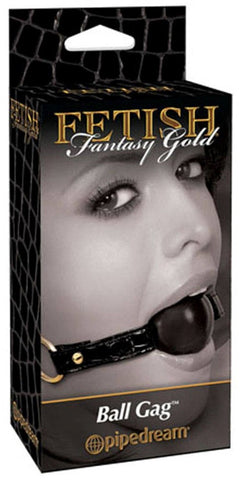 Pipedream Fetish Fantasy Bondage Gold Ball Gag - Bondage Gags and Bits